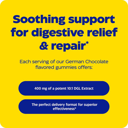 Enzymedica DGL Supplement for Men & Women - DGL Deglycyrrhizinated Licorice Gummies for Digestive Support & Gut Health, Soothes Stomach & Occasional Heartburn, Gluten Free, Vegan, Chocolate - 74 Count Gsupps Australia