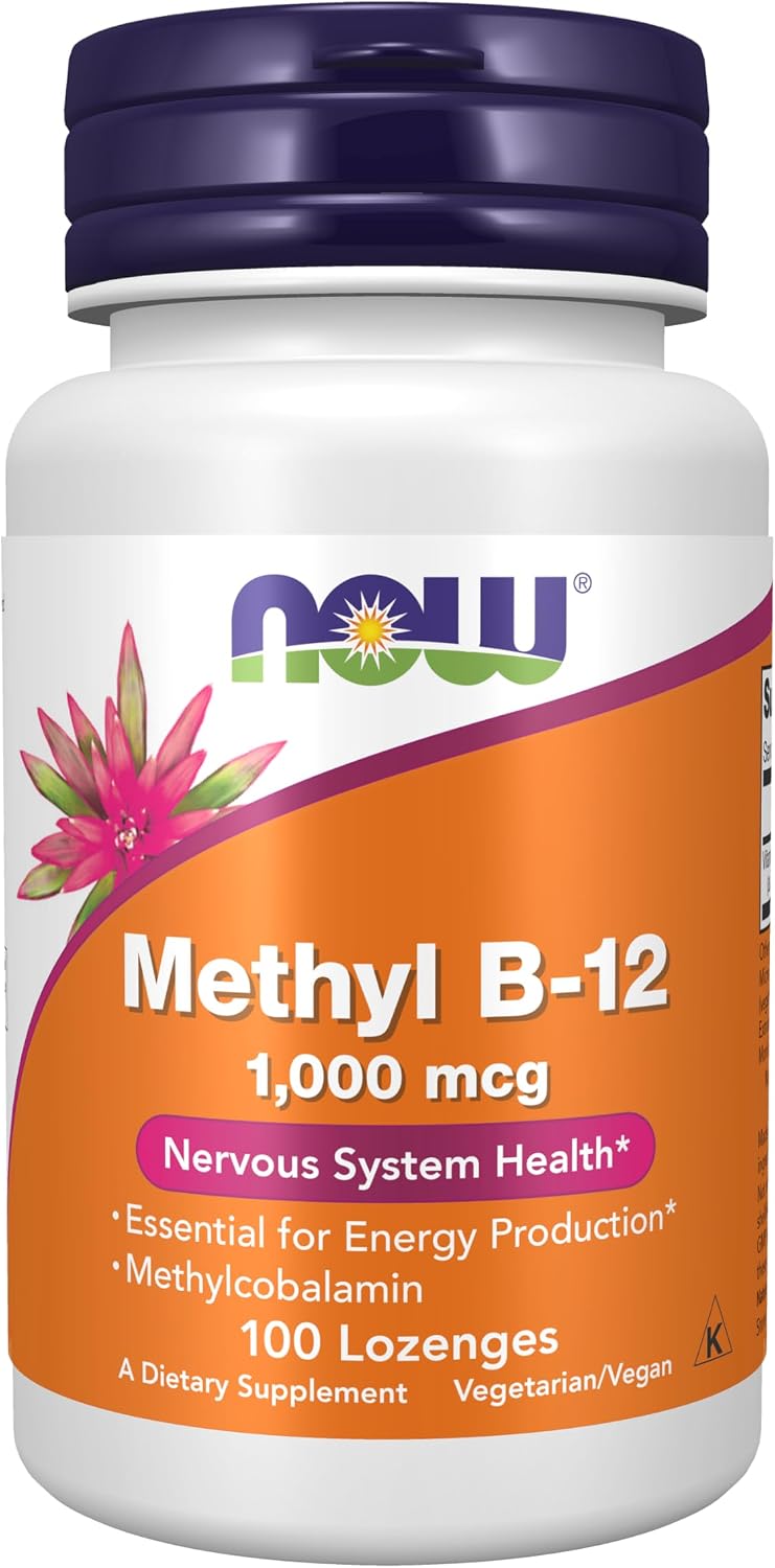 NOW Supplements, Methyl B-12 (Methylcobalamin) 1,000 mcg, Nervous System Health*, 100 Lozenges Gsupps Australia