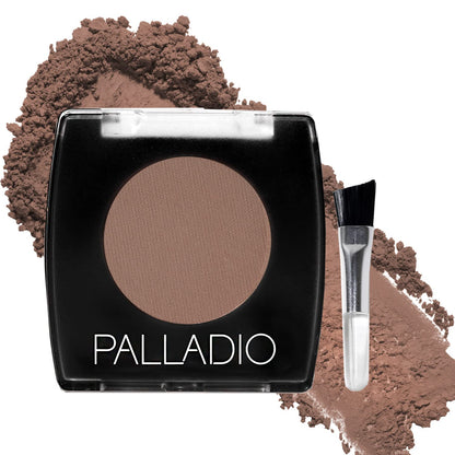 Palladio Brow Powder for Eyebrows, Soft and Natural Eyebrow Powder with Jojoba Oil & Shea Butter, Helps Enhance & Define Brows, Compact Size for Purse or Travel, Includes Applicator Brush, Soft Brown Palladio