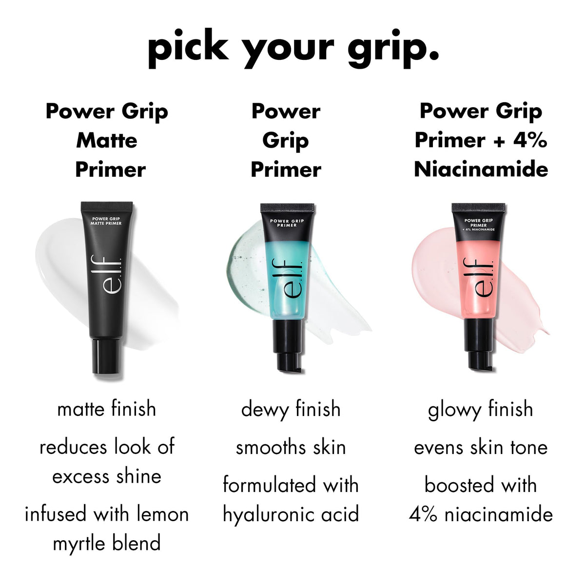 e.l.f. Power Grip Primer + 4% Niacinamide, Gel-Based & Hydrating Face Primer, Helps Visibly Even Skin & Brighten, Grips Makeup, Vegan & Cruelty-Free, 0.811 Fl Oz e.l.f.