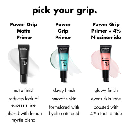 e.l.f. Power Grip Primer + 4% Niacinamide, Gel-Based & Hydrating Face Primer, Helps Visibly Even Skin & Brighten, Grips Makeup, Vegan & Cruelty-Free, 0.811 Fl Oz e.l.f.