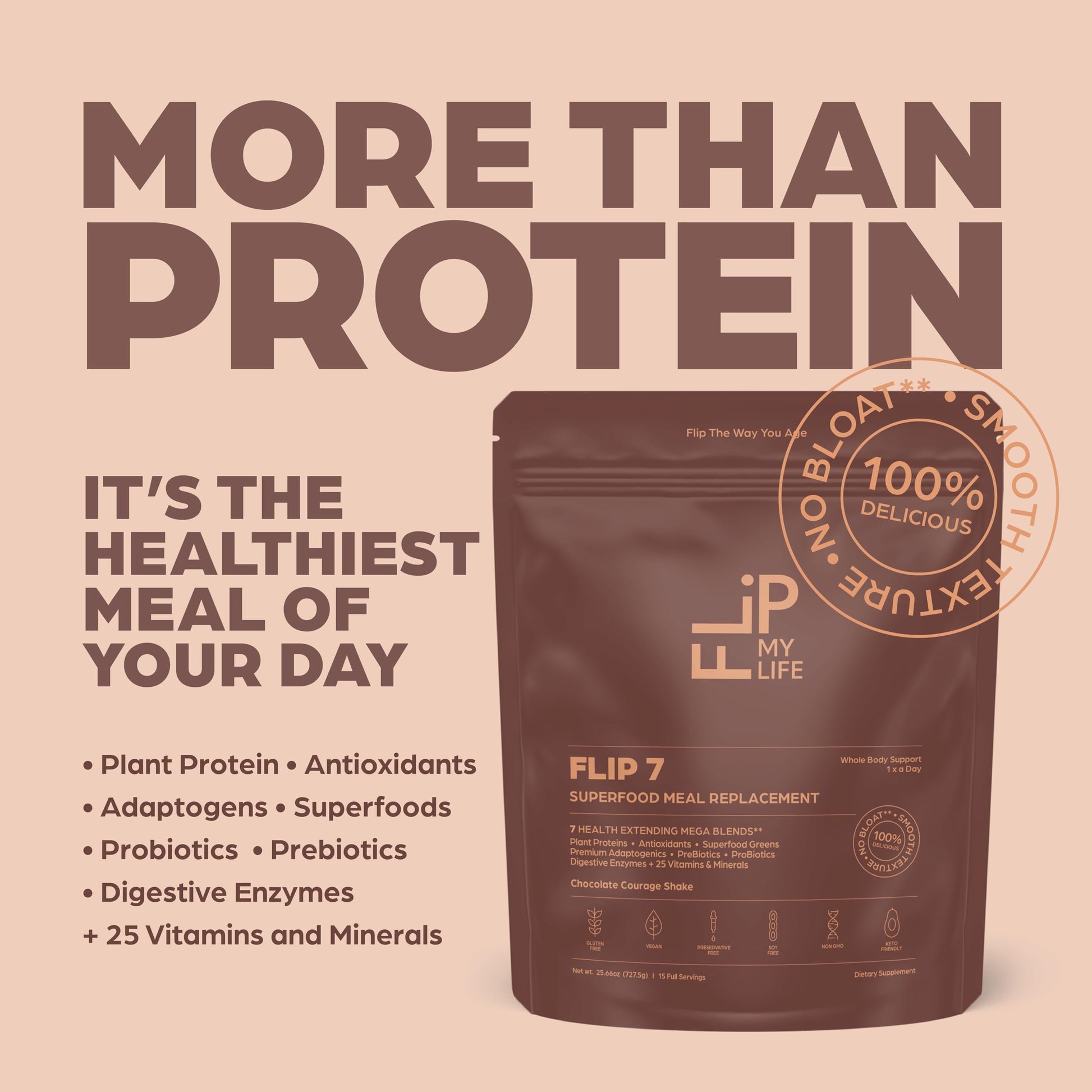 Flip My Life, Flip 7 Natural SuperFood, Plant-Based Protein, Complete Meal Replacement to Support Healthy Gut, 7 Mega Nutrient Rich Blends Flip My Life buy australia supplements