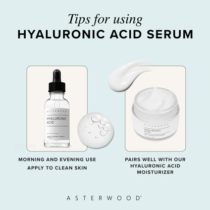 Asterwood Pure Hyaluronic Acid Serum for Face, Anti-Aging & Hydrating Asterwood