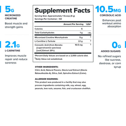 LEGION Recharge Post Workout Drink - Micronized Creatine Monohydrate Natural Post Workout Recovery Drink - Muscle Builder & Recovery Booster Post Workout Supplements (Strawberry Lemonade, 30 Servings)