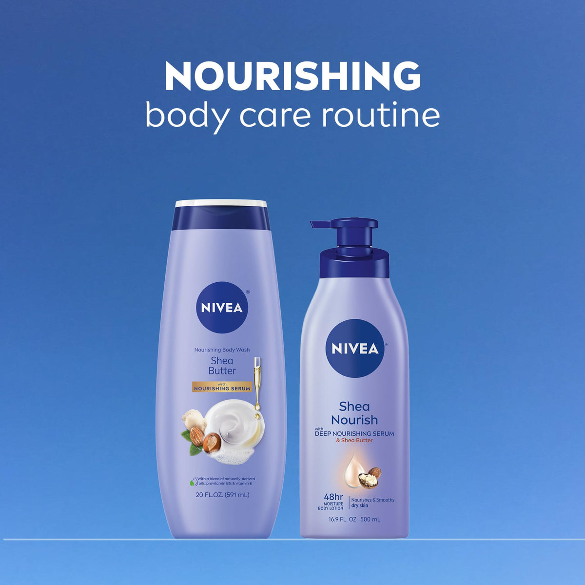 NIVEA Nourishing Shea Butter Body Wash, Nourishing Serum, 20 FL OZ NIVEA