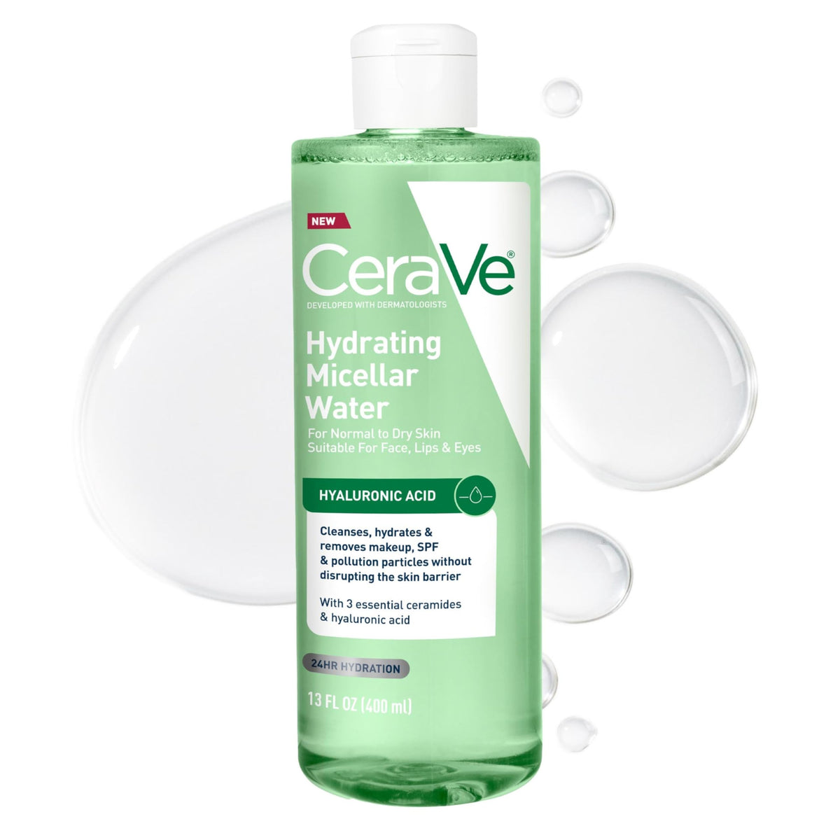 CeraVe Hydrating Micellar Water, Facial Cleanser & Makeup Remover, 13oz CeraVe
