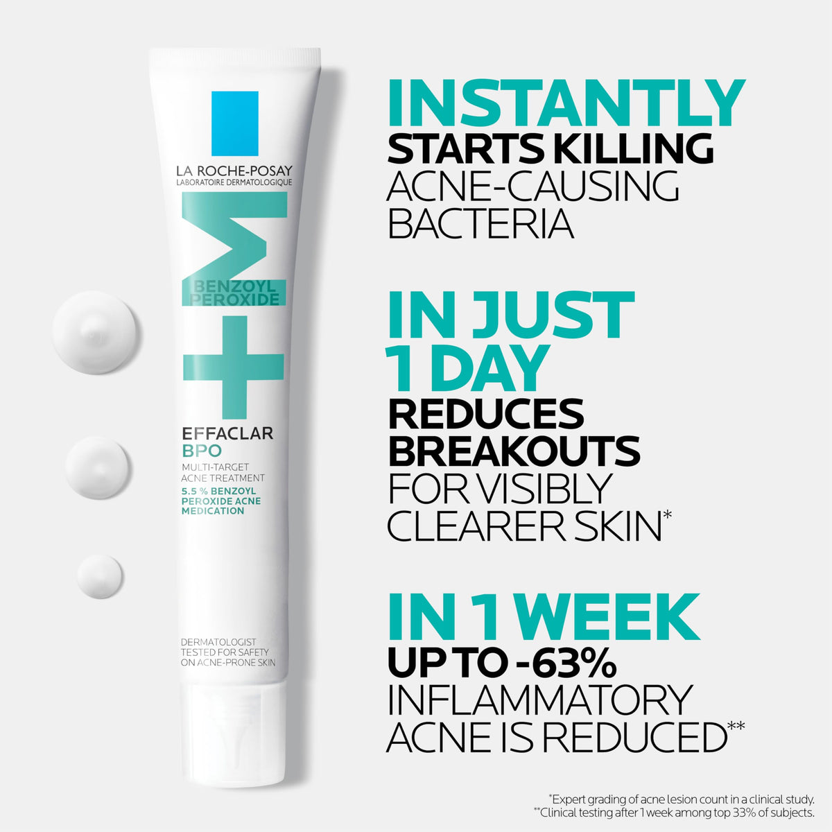 La Roche-Posay Effaclar BPO Multi-Target Acne Treatment for Face, 0.67oz La Roche-Posay