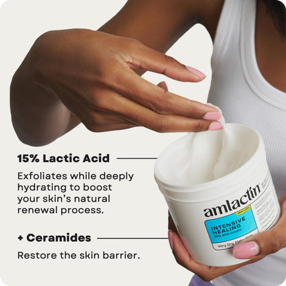 AmLactin Intensive Healing Body Cream, 15% Lactic Acid, 12 oz Amlactin