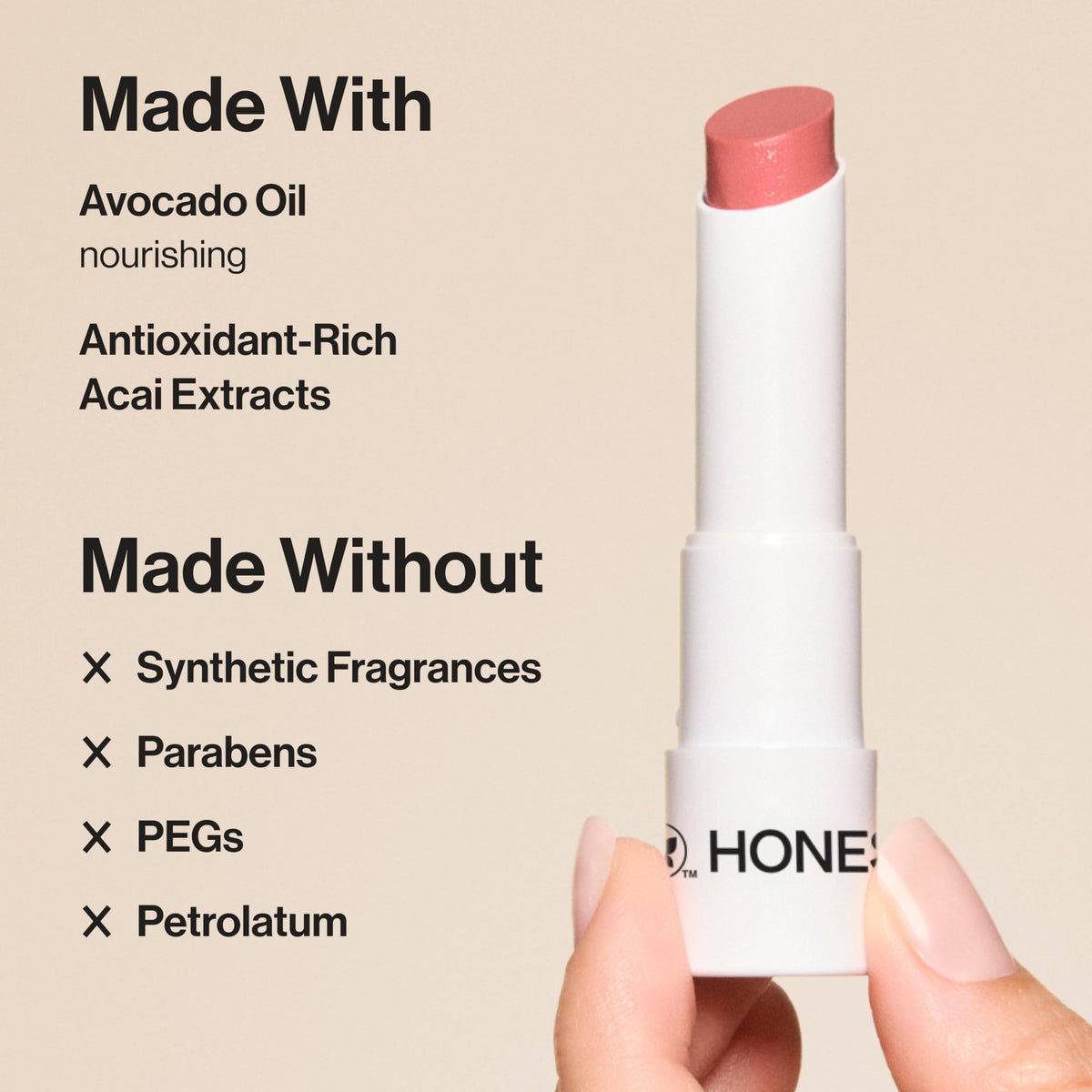 Honest Beauty Tinted Lip Balm, Cruelty-Free, Vegan, Moisturizing, Plum Drop Honest Beauty