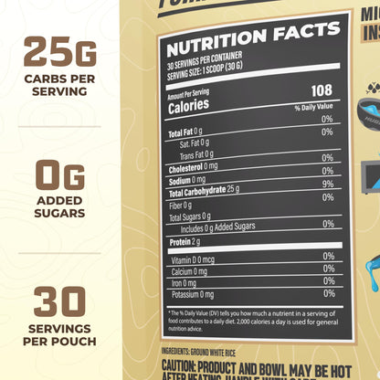 Huge Creamy Rice, Maple Brown Sugar, Rice Cereal (Cream of Rice Style), Quick & Easy Preparation, Fast-Digesting Carbohydrates, Sugar-Free, Creamy Texture, Pre & Post Workout Fuel, 30 Servings