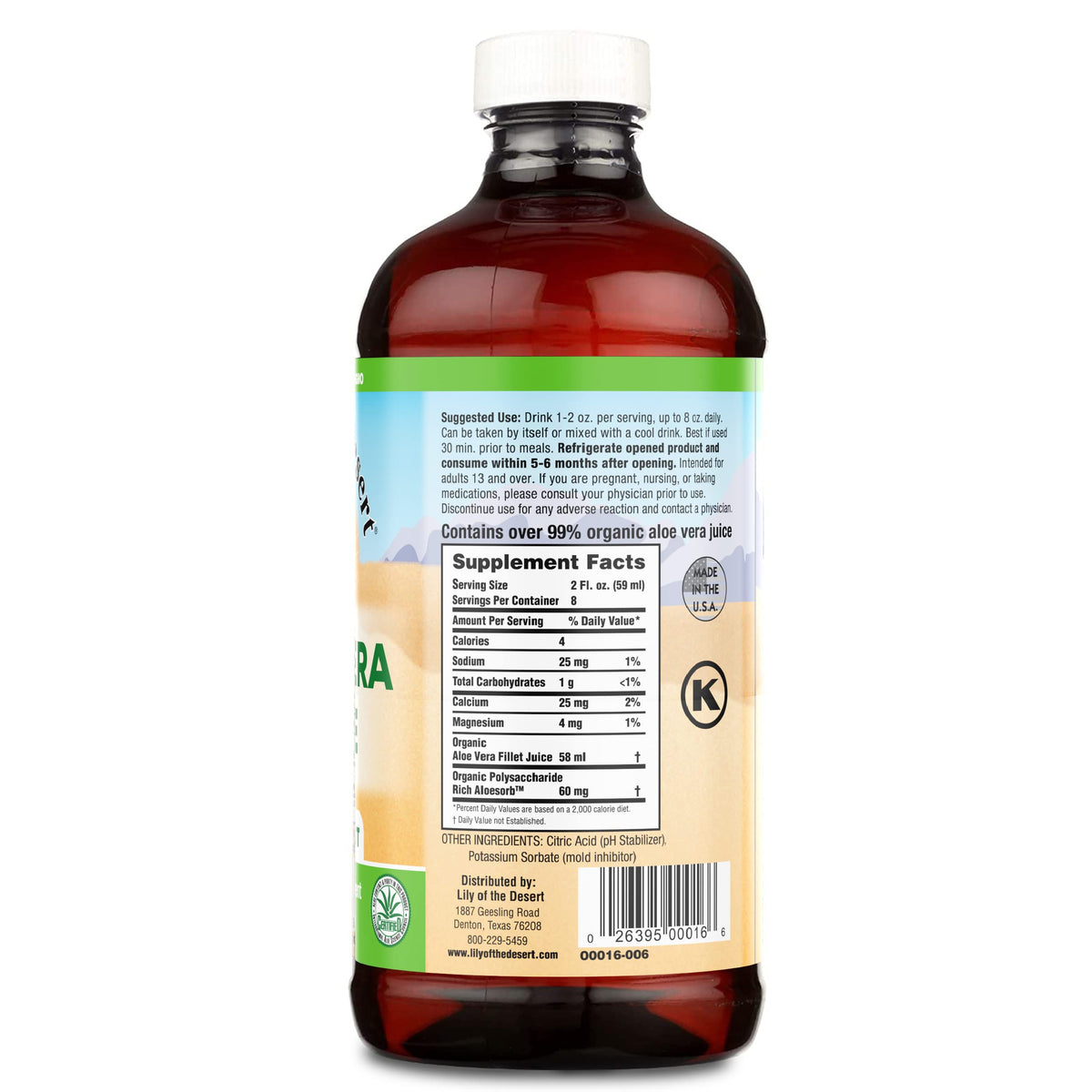 Lily of the Desert Organic Aloe Vera Juice – Inner Fillet, 16 fl oz Lily Of The Desert