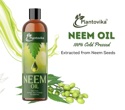 Plantovika Pure Neem Oil (16 Oz) - 100% Cold Pressed, All Natural Concentrate, Unrefined, Multipurpose, Seed Extract Plantovika