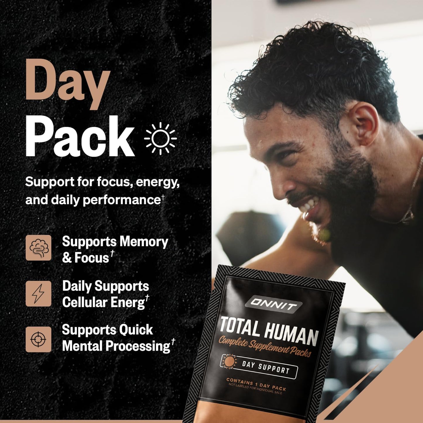 ONNIT Total Human Adult Multivitamin Comprehensive Capsule Packs with Day and Night Support, Daily Vitamin Packs for Men and Women, Dietary Supplement Capsules, 30-Day Supply, 60 Packs