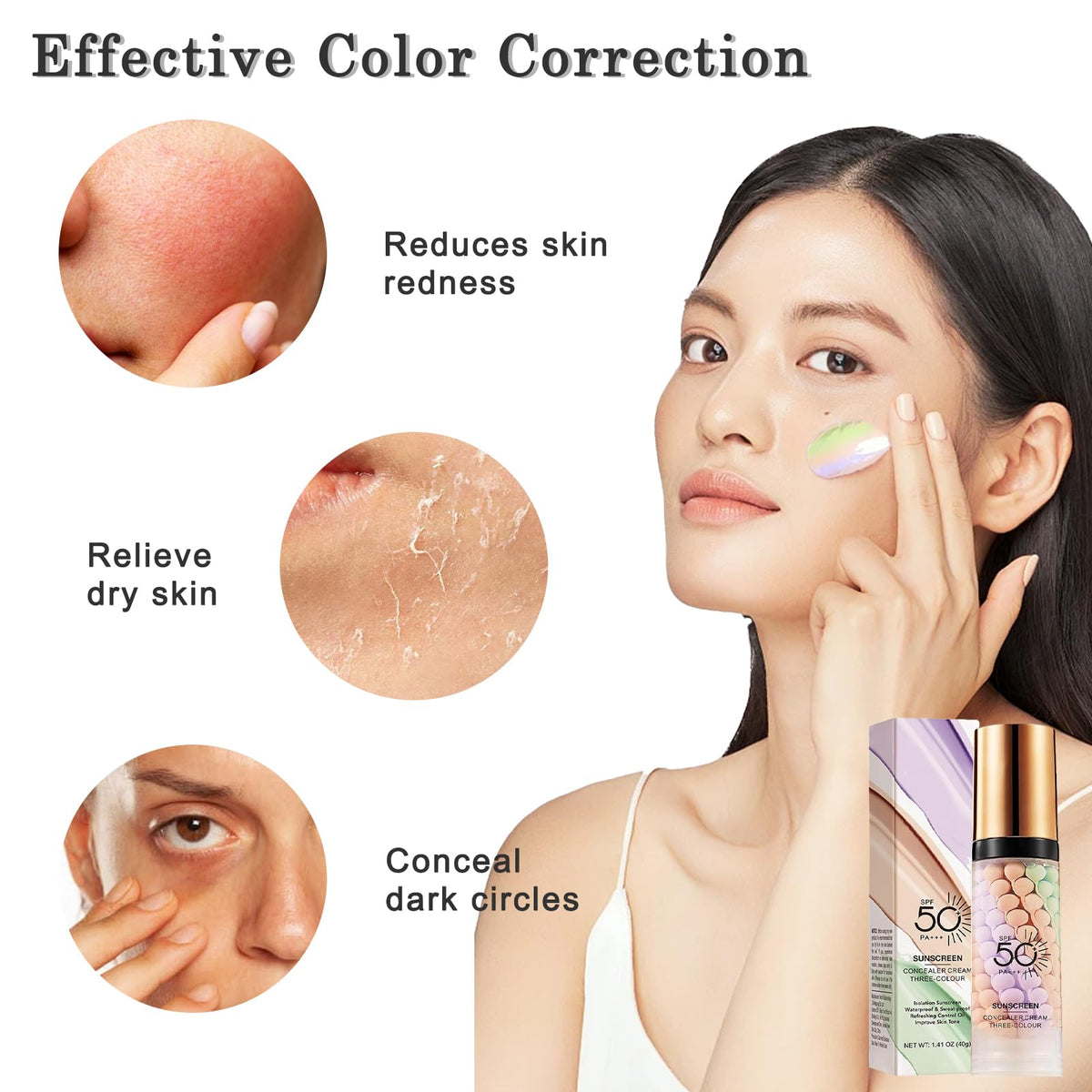 3 In 1 Primer for Face Before Makeup, SPF 50,Face Sunscreen Isolation Cream Deepmind