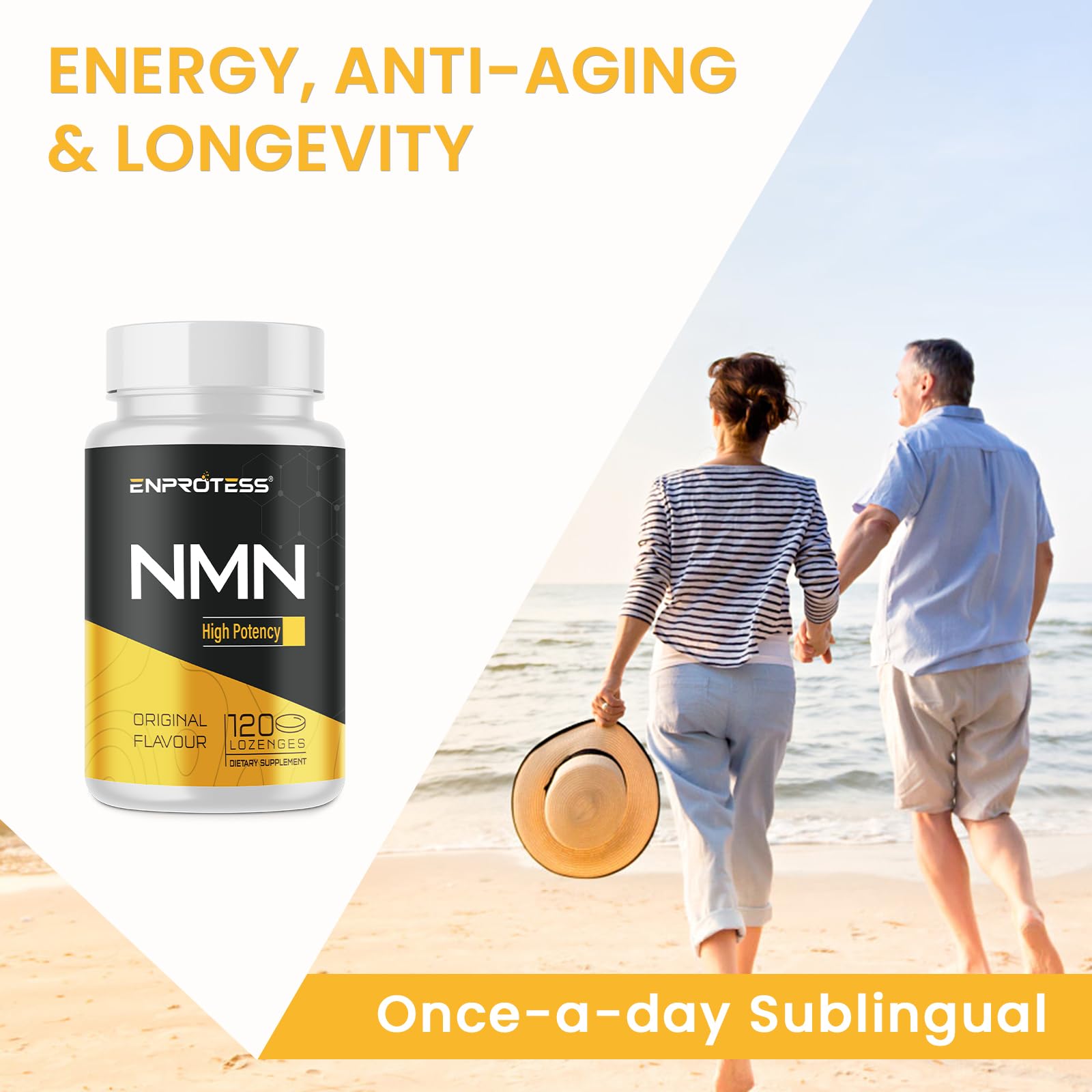 Sublingual NMN 500mg, Max Absorbency & Fast-Acting NMN Supplement（120-Day Supply）, 99% Pure NMN (Nicotinamide Mononucleotide) for NAD, Cell, Immune, Energy, Muscle, Anti-Aging, Longevity, 120 Lozenges Enprotess buy australia supplements