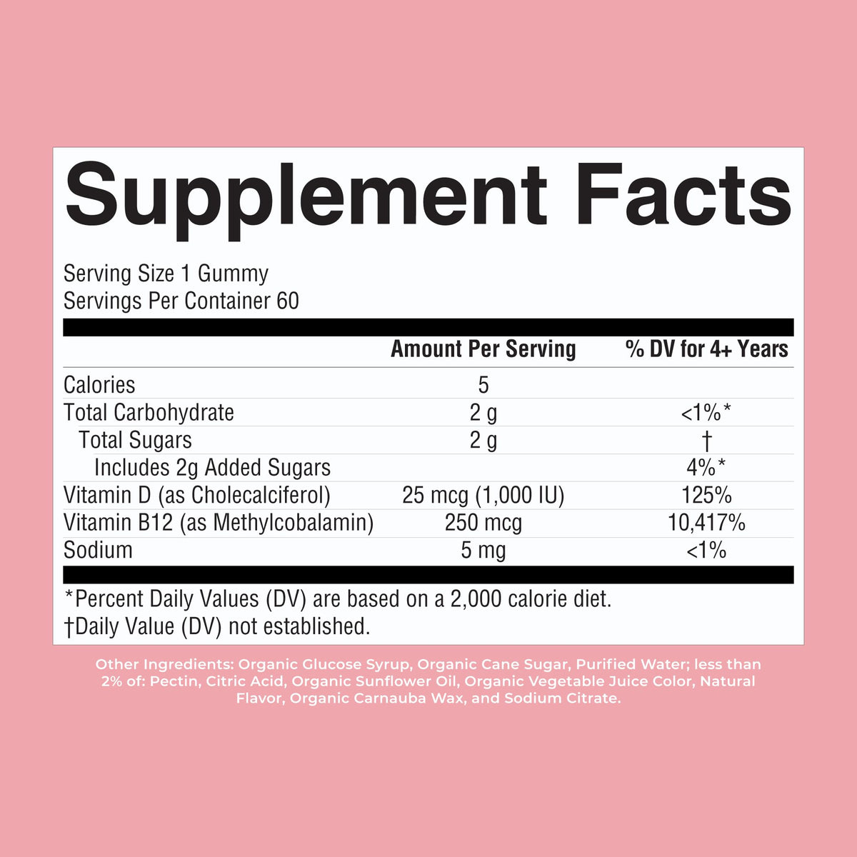 MARYRUTH'S Organic Vitamin D3 + B12 Gummies for Ages 4+ | Bone Health | Immune Support | Energy Metabolism | Cognitive Function | Vegan | Non-GMO MARYRUTH'S