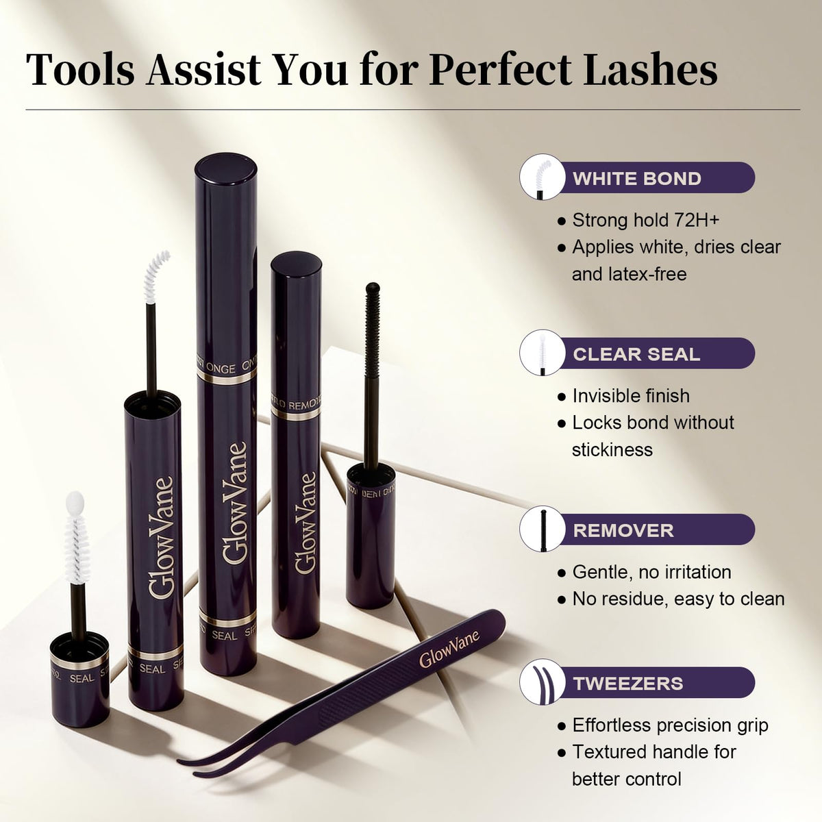 GlowVane TrueCurve Lash Clusters Kit, Wispy Curved Band Eyelash, Winkie GlowVane