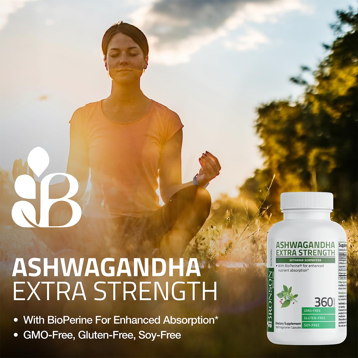 Bronson Ashwagandha Extra Strength Stress & Mood Support with BioPerine - Non GMO Formula, 120 Vegetarian Capsules Bronson buy australia supplements