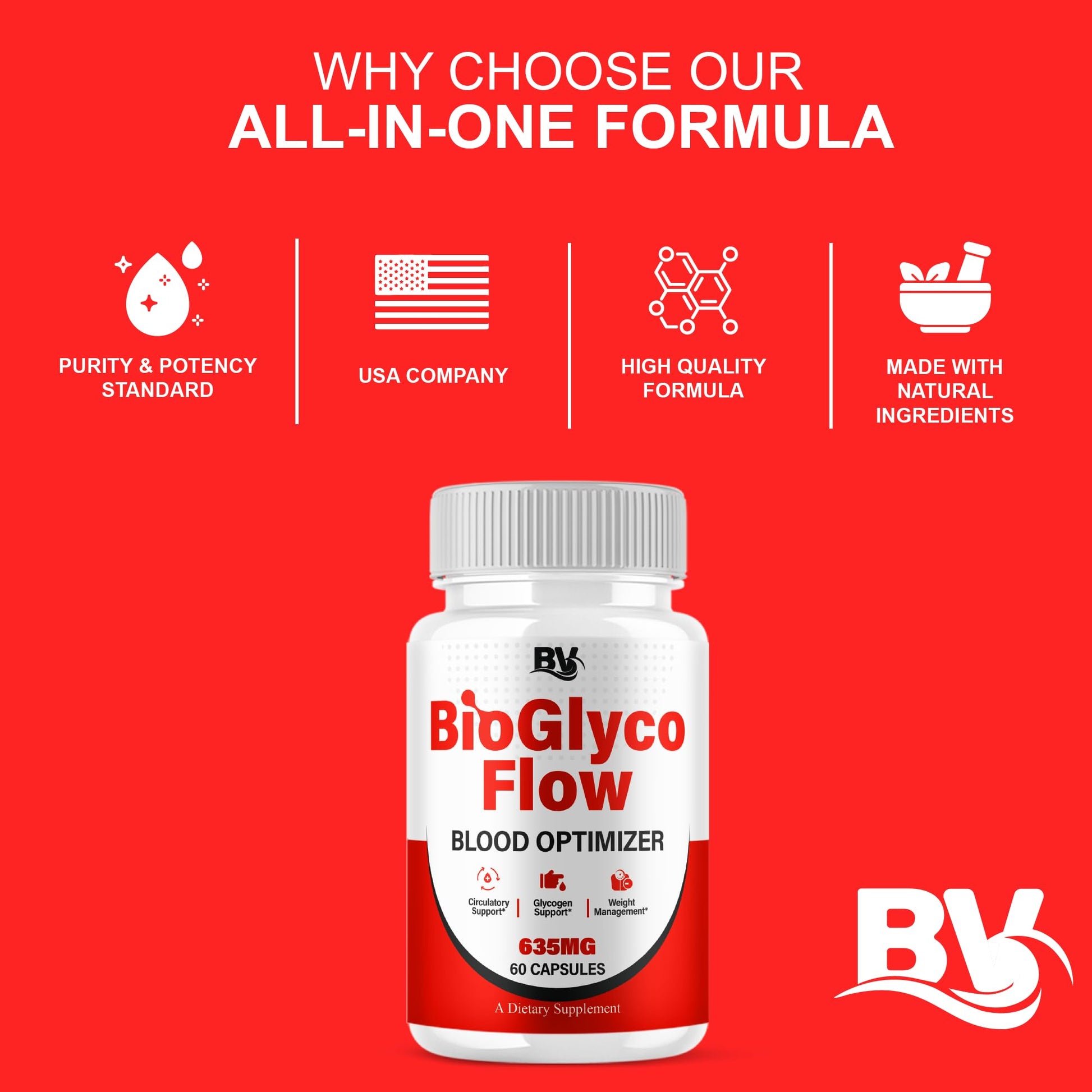BioGlyco Flow Advanced Daily Multivitamin Health Support and All Natural Wellness Supplement Formula, BioGlyco Flow Premium Health and Wellness Support Formula Supplement (1 Pack - 60 Capsules) BLUE VIBE buy australia supplements