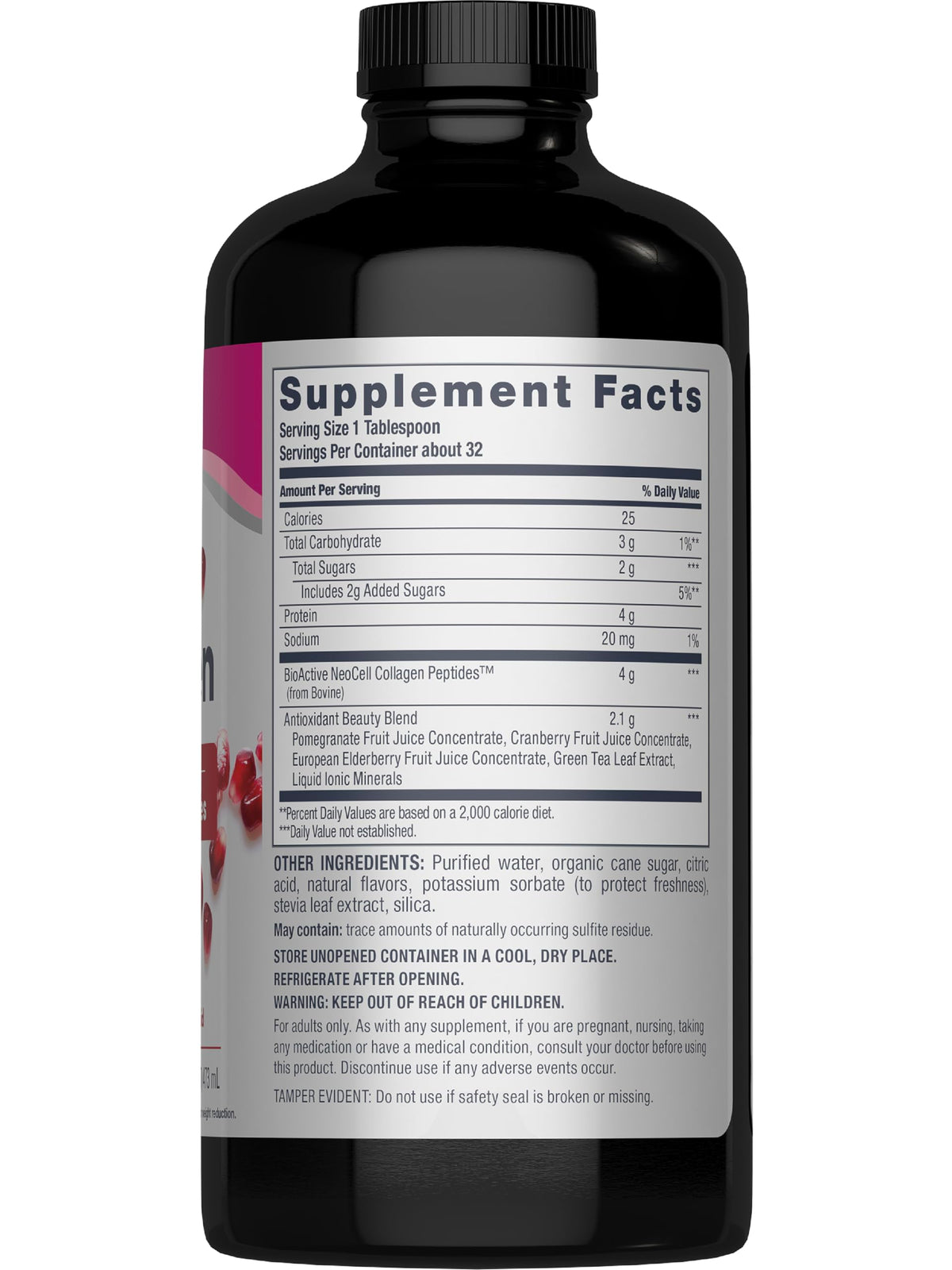 NeoCell Advanced Liquid Collagen | 4000 mg | Pomegranate and Fruit Juice Concentrates | for Women and Men | 16 fl oz NeoCell Advanced