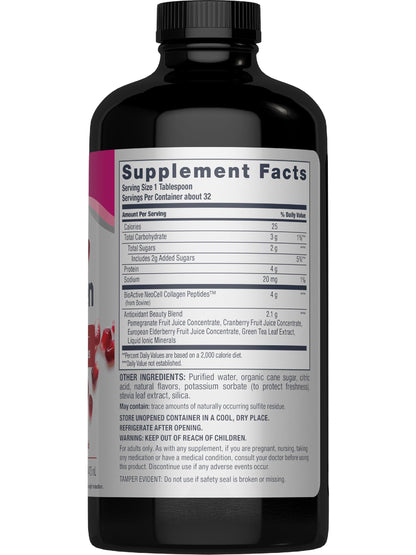 NeoCell Advanced Liquid Collagen | 4000 mg | Pomegranate and Fruit Juice Concentrates | for Women and Men | 16 fl oz NeoCell Advanced