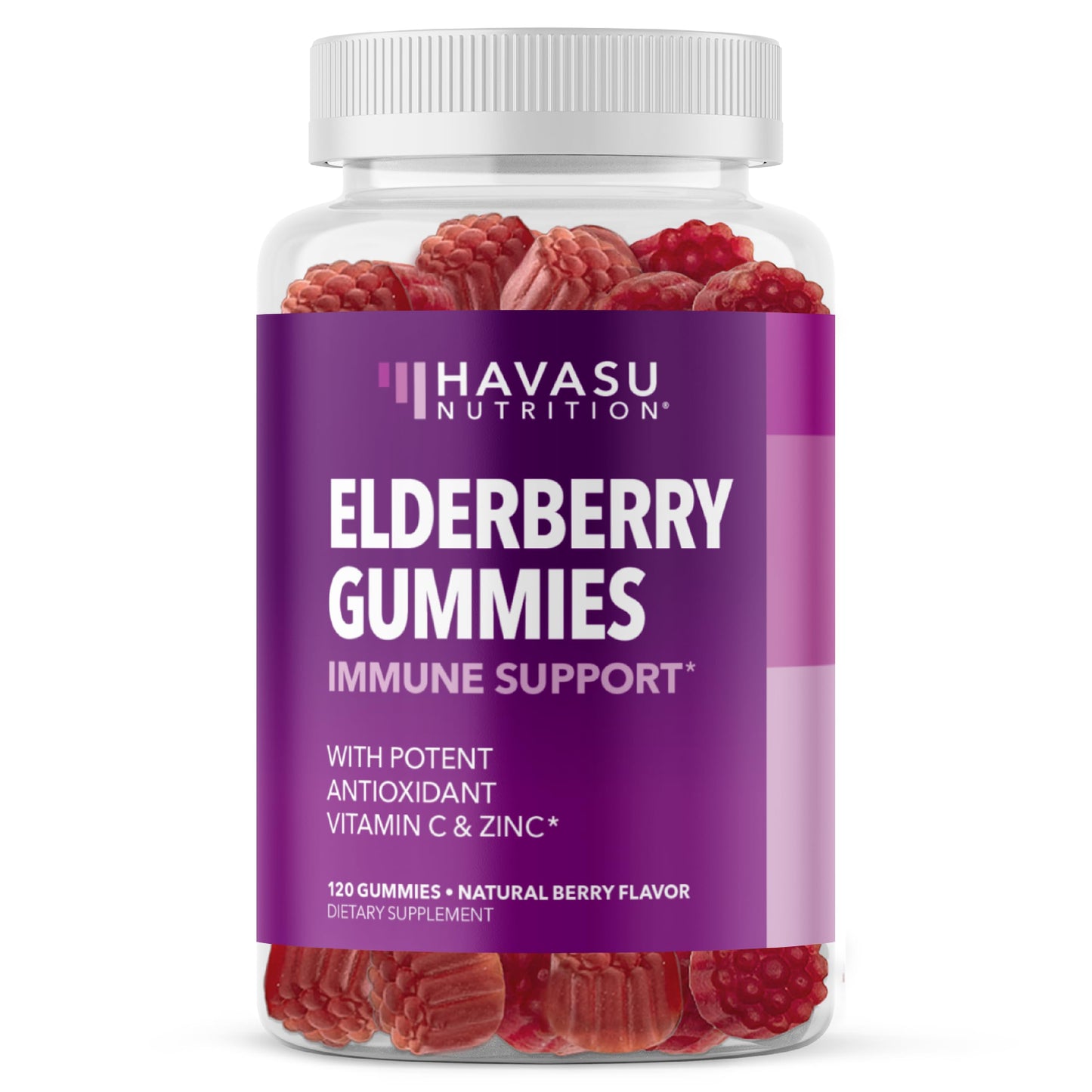 Sambucus Elderberry Gummies with Vitamin C & Zinc, Berry, 30 Servings | Vegan, Non-GMO, Gluten Free Elderberry Gummies, 100mg Extract Per Serving for Immune Support and Wellness Defense, 60 Count Gsupps Australia