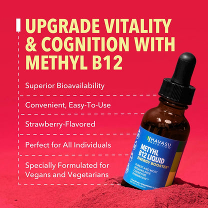 Organic Vitamin B12 Liquid Drops, Strawberry, Enhanced Energy, 1 Fl Oz | USDA Organic Vitamin B12 Liquid Drops, Highly Bioavailable Methylcobalamin for Nervous System Support, 30 Servings, Non-GMO Gsupps Australia