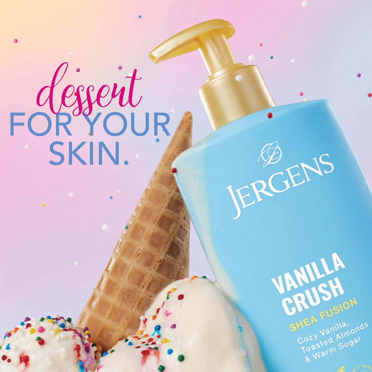Jergens Shea Fusion Vanilla Crush Body Lotion, Dry Skin, 14 fl oz Jergens