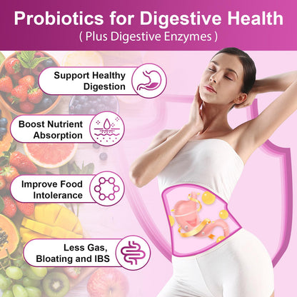 NATURE TARGET Probiotics for Women, 100 Billion CFUs Probiotic with Digestive Enzymes & Prebiotics, Vaginal Probiotics with Cranberry for Urinary Tract Health NATURE TARGET