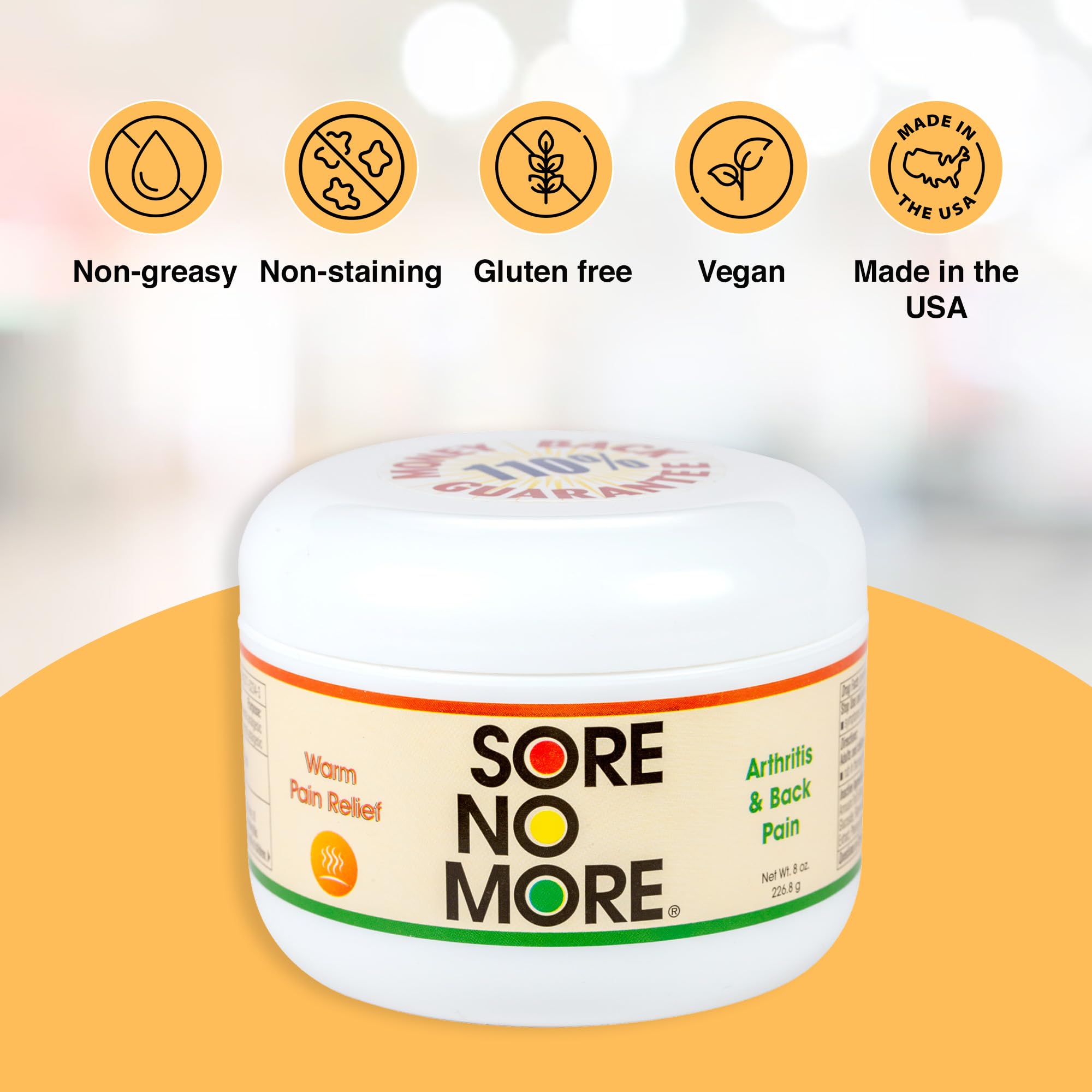 Sore No More Warm Arthritis Pain Relief Cream – Targeted Reliever for Back, Neck, Hands & Feet – Soothing & Fast-Acting Formula for Aches and Pains – Non-Greasy with Orange Aroma – 8 oz Sore No More buy australia supplements