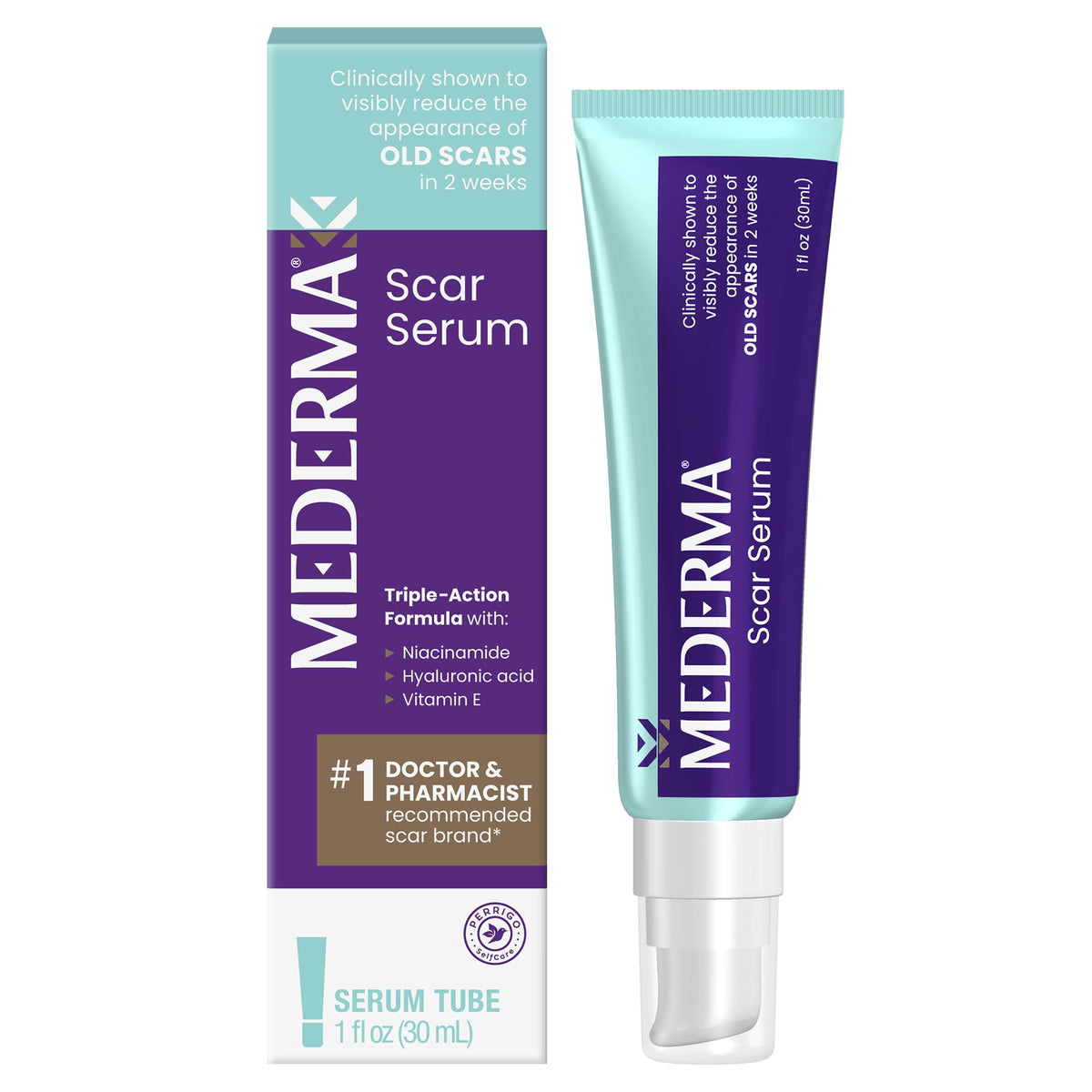 Mederma Scar Serum for Old Scars, Triple-Action with Niacinamide, 1 Fl Oz Mederma