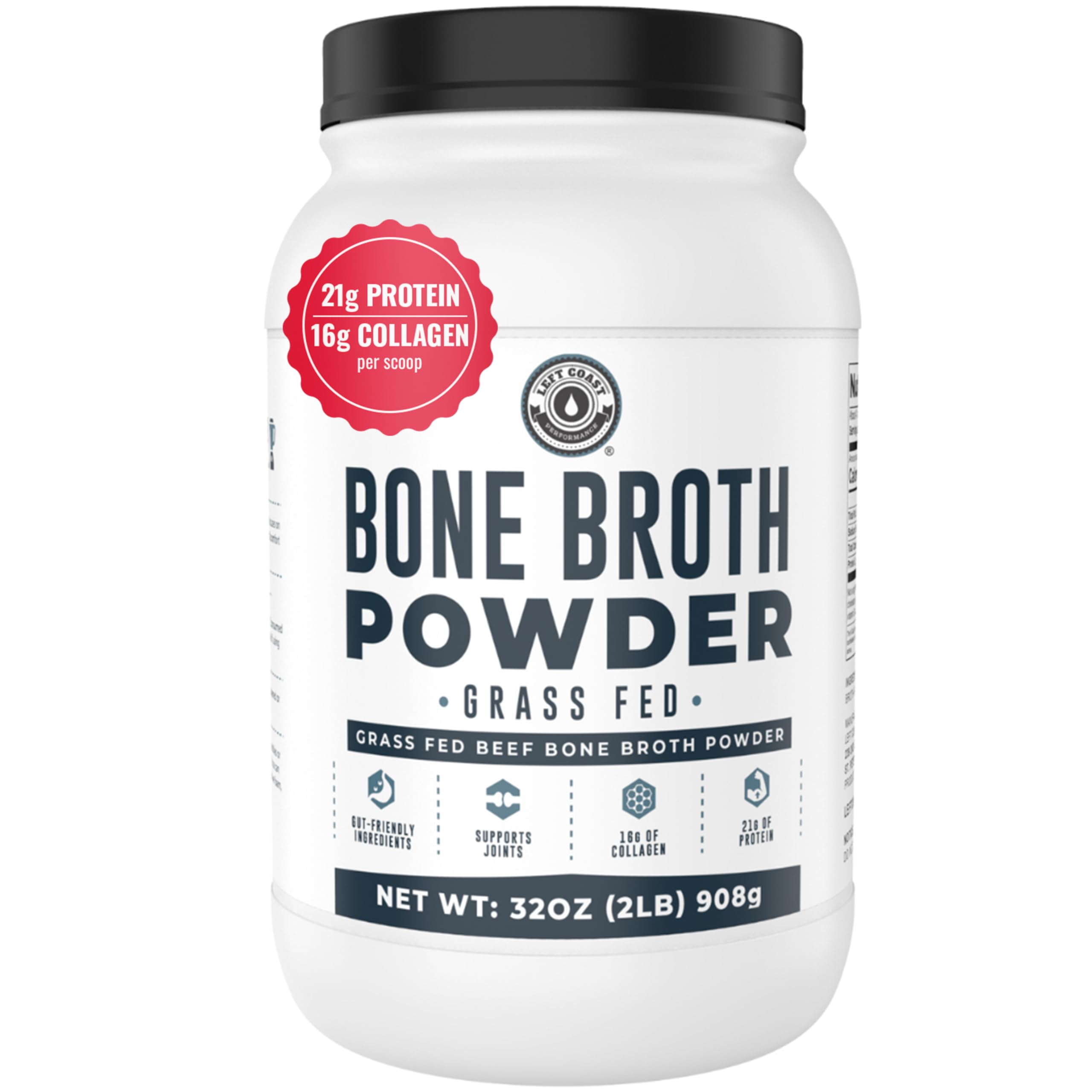 Bone Broth Protein Powder – Pure Grass-Fed Beef Bone Broth, Unflavored with Natural Collagen, Glucosamine & Gelatin – Paleo & Keto-Friendly, Non-GMO, Dairy-Free for Gut Health & Joint Support 32oz Left Coast Performance buy australia supplements