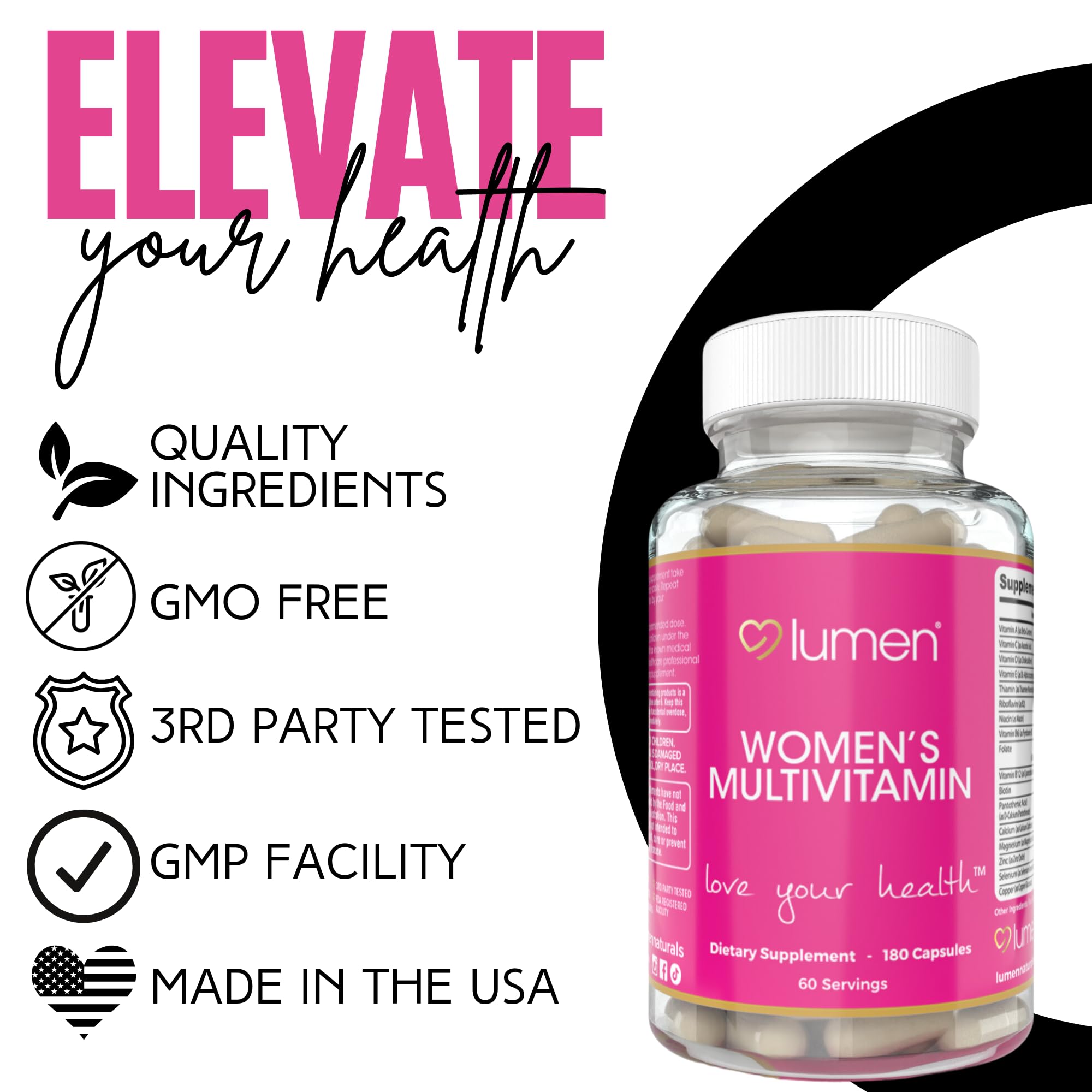 Lumen Naturals Women's Multivitamin Vitamin B12, A, C, D, & E - 180 Count - 60 Servings - Veggie Capsules Lumen Naturals buy australia supplements