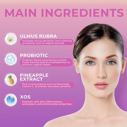 BAKAKOUL Feminine Probiotics Gummies for Women, Vaginal Probiotics with Slippery Elm,Prebiotics & Probiotics Supports pH Balance,Immune Health, Vegan BAKAKOUL