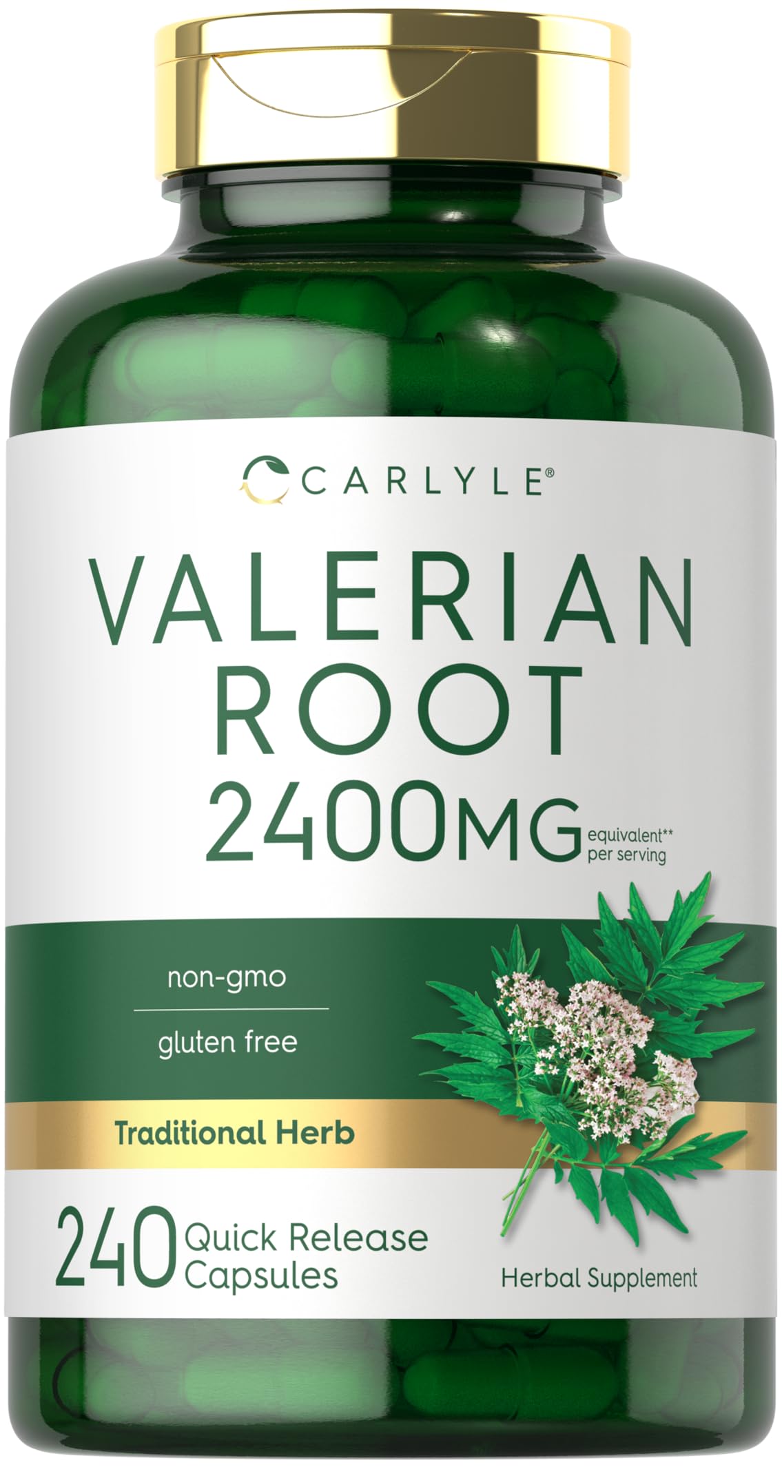 Carlyle Valerian Root Capsules | 240 Count | Herb Extract Supplement | Non-GMO, Gluten Free Carlyle