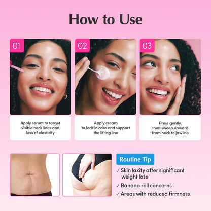 EQQUALBERRY NAD+ Peptide Boosting Serum & Cream Duo | Pink Cream for Anti-Aging, Firming & Lifting, Jawline, Neck, Décolleté | Korean Skin Care EQQUALBERRY