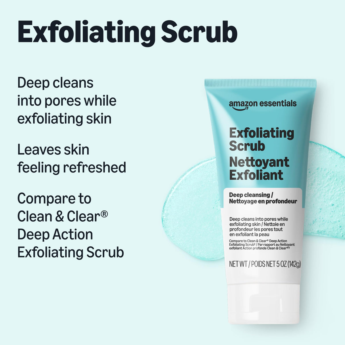 Amazon Essentials Deep Cleansing Exfoliating Scrub, 5 Ounces, 1-Pack (Previously Amazon Basics) Amazon Essentials