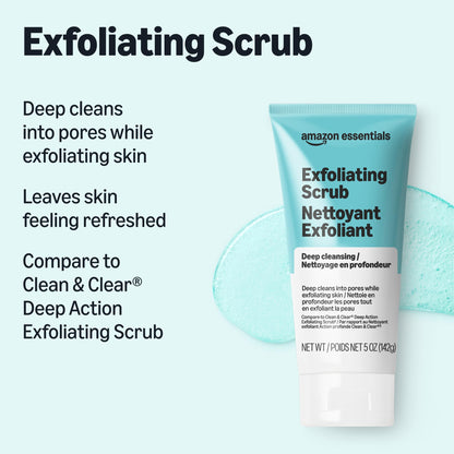 Amazon Essentials Deep Cleansing Exfoliating Scrub, 5 Ounces, 1-Pack (Previously Amazon Basics) Amazon Essentials