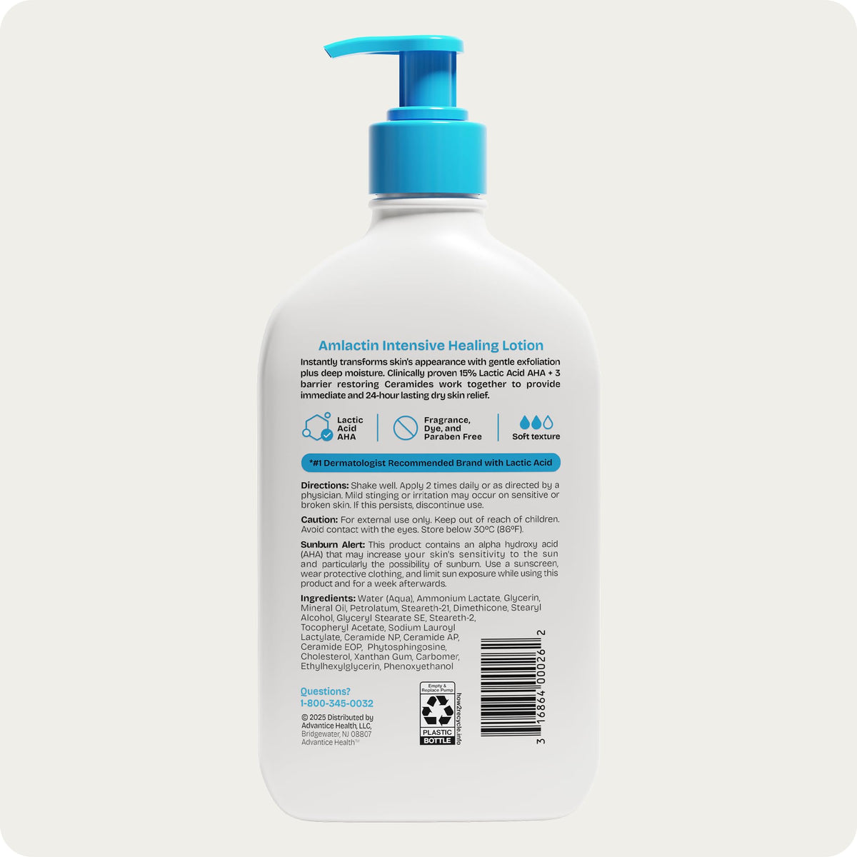 AmLactin Intensive Healing Body Lotion, 15% Lactic Acid, 14.1 oz Amlactin
