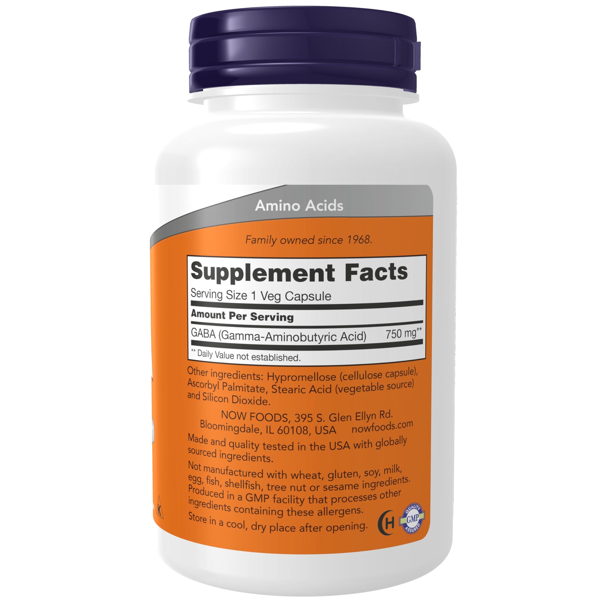 Now Foods, Gaba 750mg, 100 Veg Capsules Gsupps Australia