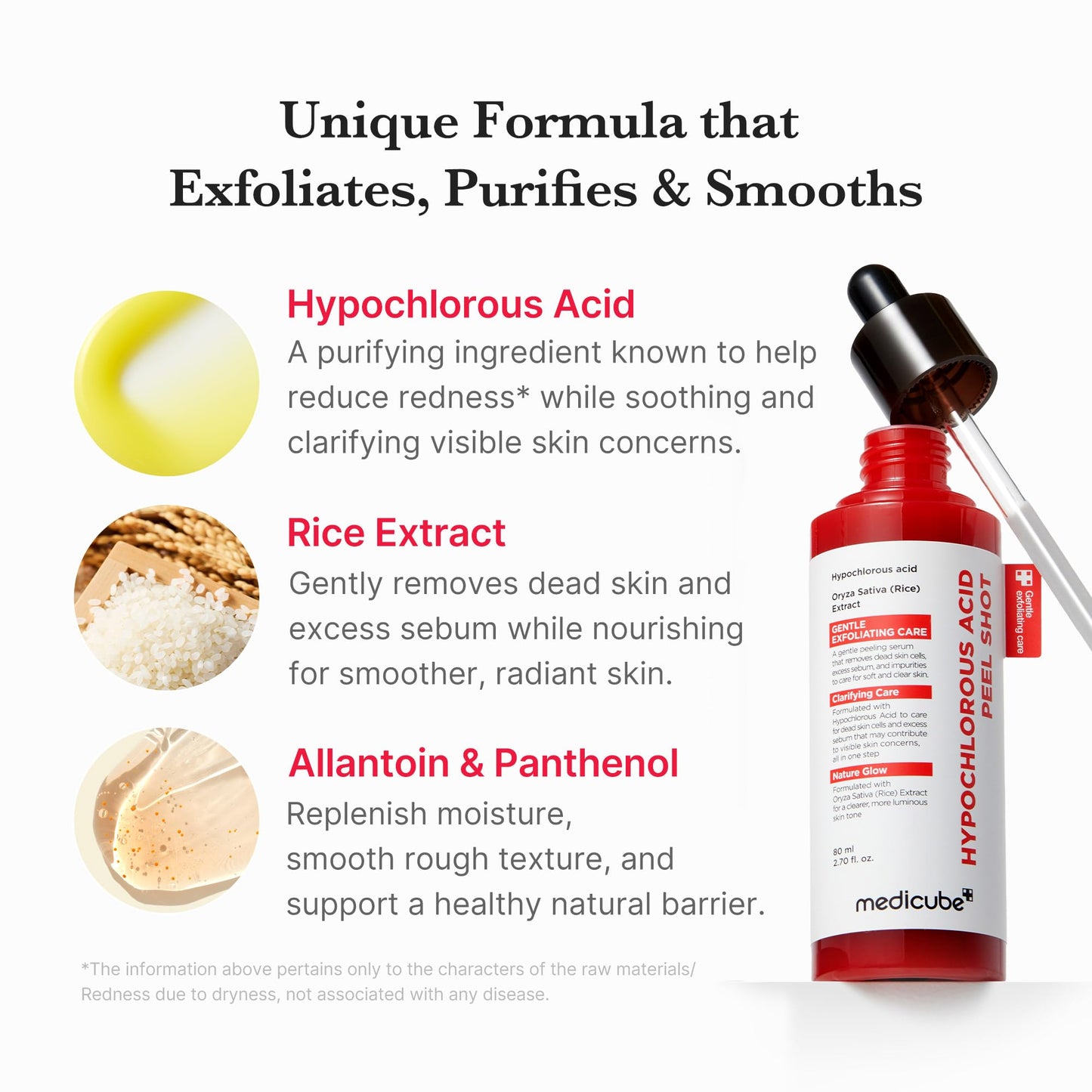 medicube Peel Shot with Hypochlorous Acid | Gentle Exfoliating Serum for Dead Skin Cells & Pores, Blackheads & Excess Sebum Control medicube