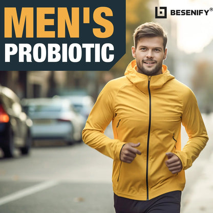 Probiotics for Men, 500 Billion CFUs & 12 Strains, Men's Probiotic with Turmeric, Cranberry, Goji - Probiotics for Digestive Health, Immune, Stomach, Besenify