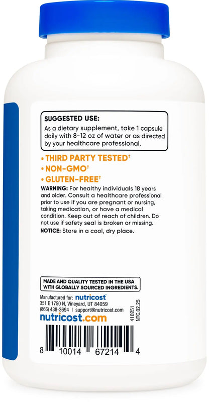 Nutricost Vitamin B12 (Methylcobalamin) 5000mcg, 240 Capsules - Vegetarian Caps, Non-GMO, Gluten Free B12 Supplement Nutricost