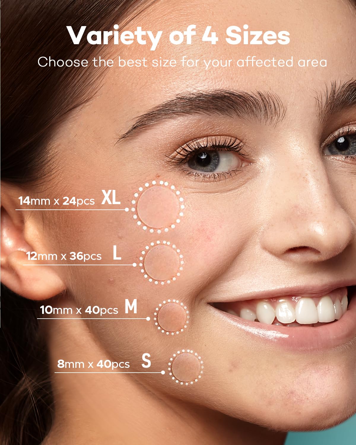 TKTK Pimple Patch for Face, Hydrocolloid Acne Absorbing Dots, 4 Sizes 140CT TKTK