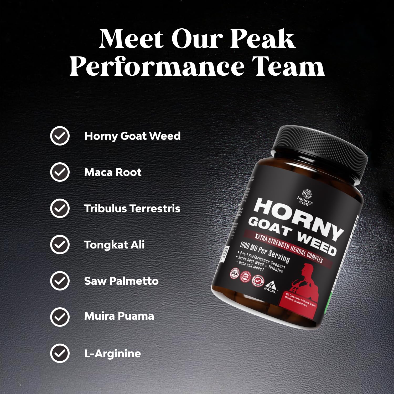 Horny Goat Weed for Men - Extra Strength Male Supplement with Black Maca Root, Tongkat Ali, Saw Palmetto & Panax Ginseng Extract for Stamina & Energy - 60 Count Gsupps Australia