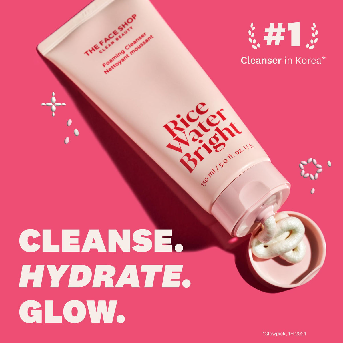 THE FACE SHOP Rice Water Bright Foaming Cleanser, Face Wash, 5.0 fl. oz. The Face Shop