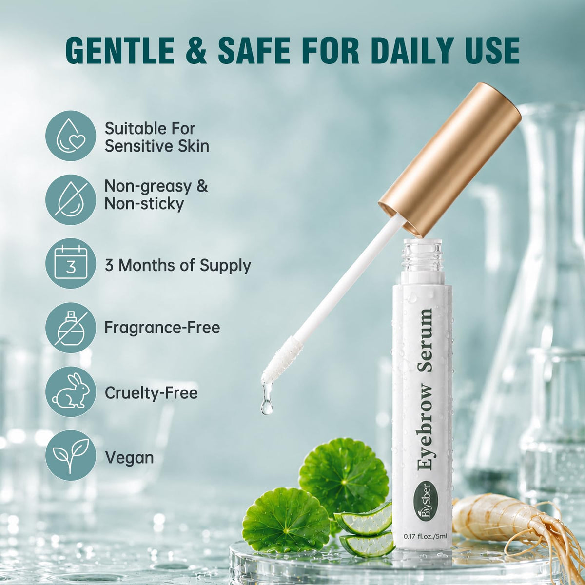 BIYSBER Eyebrow Growth Enhaning Serum with Peptide & Hyaluronic Acid, 5 mL BIYSBER