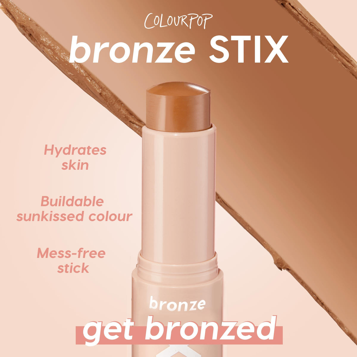 ColourPop Cream Bronzer Stick - Blendable Cream Contour & Glowy Summer Makeup with a Natural, Matte Finish - Buildable Formula for Shimmer-Free, Sun-Kissed Warmth - Laguna Beach (0.28 oz) ColourPop