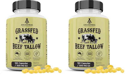 Ancestral Supplements Grass Fed Beef Kidney Supplement, 3000mg, DAO Enzyme Supplement, Kidney Support for Urinary and Histamine Health, Selenium, B12, Non GMO, 180 Capsules