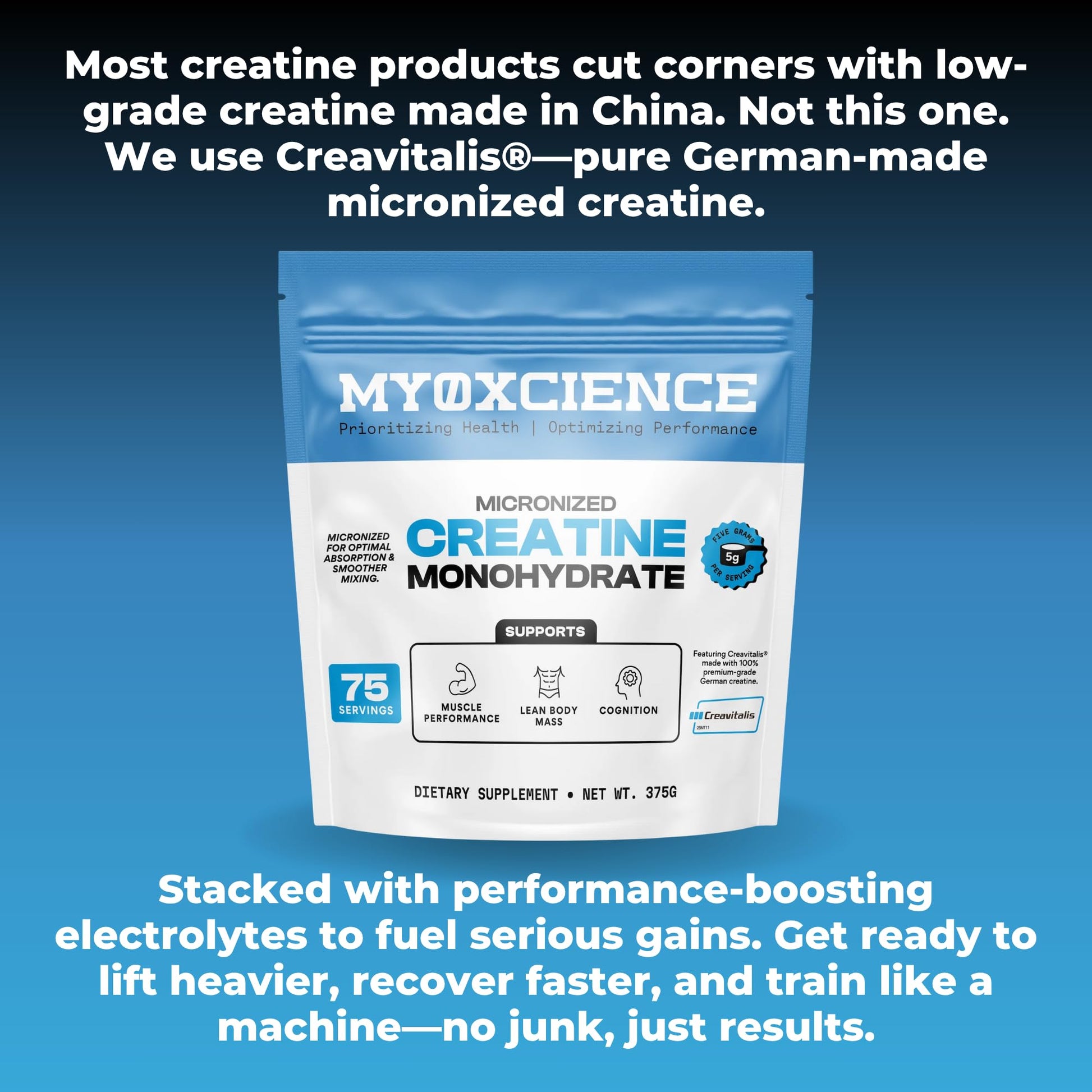 MYOXCIENCE Micronized Creavitalis Creatine | The World’s Purest Micronized Form of Creatine Monohydrate | Supports Muscle Performance, Lean Body Mass, & Cognition | 75 Servings MYOXCIENCE buy australia supplements